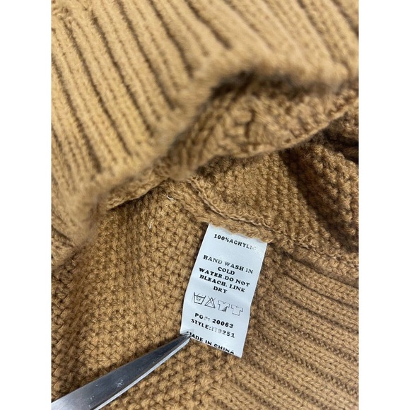 Thinkable Cable Knit Women's Sweater Cropped Pullover Size Medium Brown - Picture 8 of 8